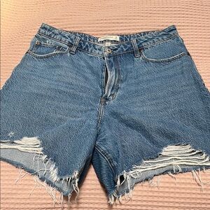Abercrombie & Fitch Blue Jean Shorts Distressed Cut-Off